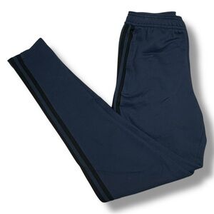 adidas Dark Blue Joggers with Black Stripes